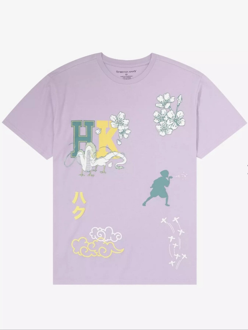 Studio Ghibli Box Lunch Spirited Away Haku Icons T-Shirt HK Dragon, Size L